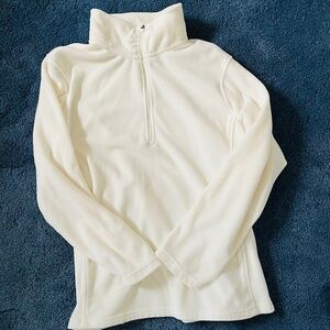 Lands' End White Quarter Zip Fleece Jacket Sz 2X